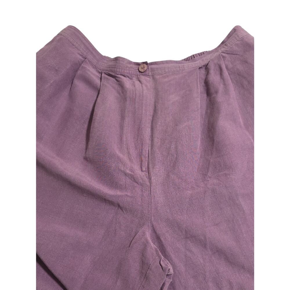 Dress Barn Women Sz 16W Purple Silk-Linen Pockets Highrise Lightweight Pants - Picture 4 of 10